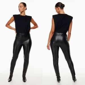 Aritzia | Babaton Frida Pants Vegan Leather Black 4